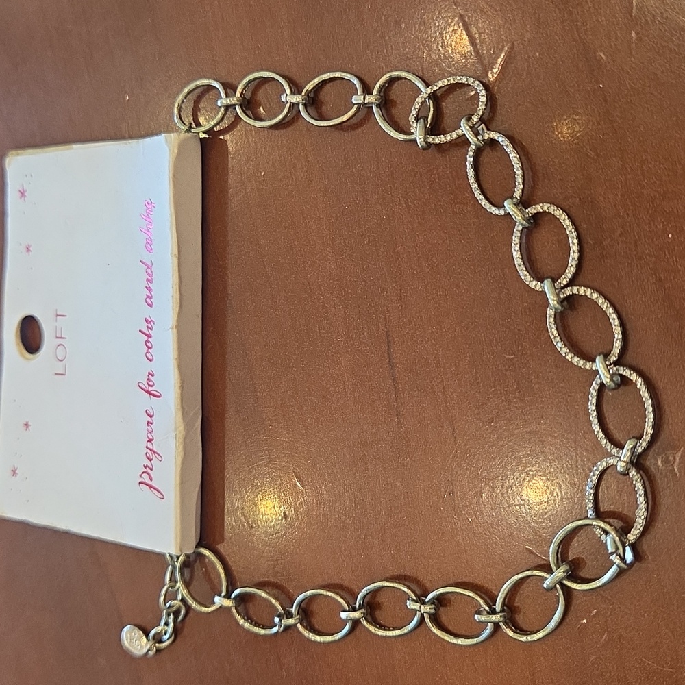 LOFT Silvertone Circles Necklace